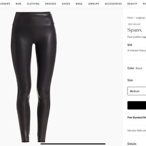 SPANX Black Faux Leather Leggings